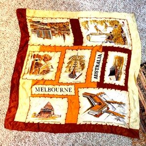 Vintage Melbourne Australia Silky Scarf